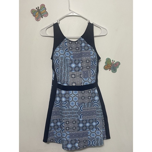 Sunseeker Other - Sunseeker Swimdress Womens 10 Blue Tie Back Molded Cups One Piece Swimwear